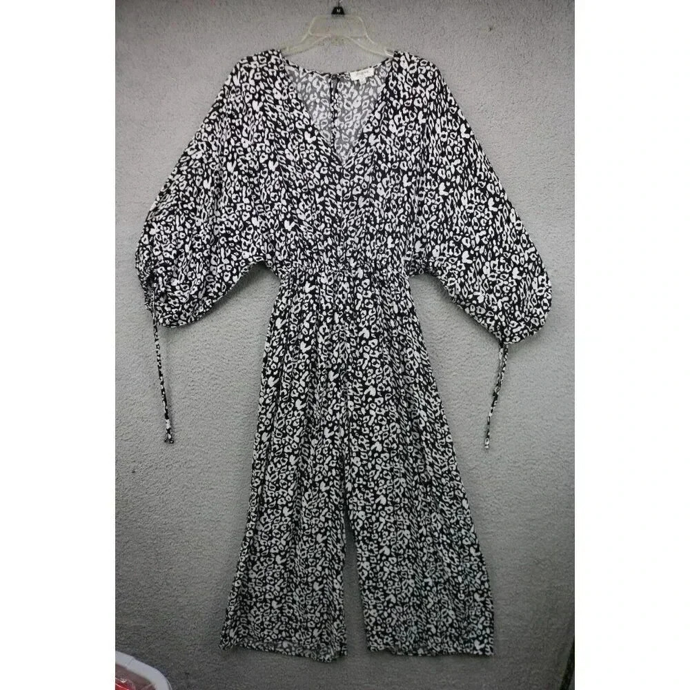 Umgee Balloon Sleeves Wide Leg Jumpsuit-Size Small-Dolman Sleeves